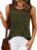 BTFBM Tank Top for Women 2026 Sleeveless Shirts Waffle Knit Vest Crew Neck Casual Outfits Loose Blouses Summer Tops(Army Green, X-Small)