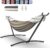Everyfun Double Hammock with Space-Saving Steel Stand, 2 Person Heavy-Duty Hammock for Garden, Yard or Outdoor, 600lbs Capacity, Coffee