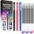 WANFRES Magic grooved writing practice, Magic pens for kids disappearing ink pen,30 refills 3 pens(With writing training aids)Pencil grip,Reusable grooved handwriting practice for kids,Magic Copybooks