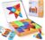 FETLLESN Travel-Friendly Mini Magnetic Tiles with Portable Magnetic Case – Educational Toys for Kids at Home, Car & Travel 56PCS