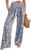 ANRABESS Striped Gingham Palazzo Pants