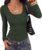 KIRUNDO Womens Sweaters Long Sleeve Slim Fit Pullover Tops(Army Green, S)