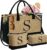 Personalized Initial Jute Beach Tote Bag 2 Makeup Bags