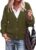 DOWERME Womens Button Down Chunky Cropped Cardigan