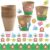 Ayfjovs Garden Paper Pot Craft Kit 15 Pack Flower Plant Summer Craft with 105 PCS Adhesive Foam Stickers and 15 PCS Paper Mache Pots,Flower Planting Growing Kit Science and Garden for Kids DIY Plant