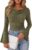 LAZYSMILE Cowl Neck Ribbed Knit Shirts