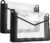 HOUYEE 2 Pack Plastic Expanding File Folder, Envelope File Folder Organizer Holder with Snap Closure, Expandable File Wallet Large Capacity, Fit Letter Size/A4 Documents（Clear with Black Trim）