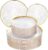 Licaere 60Pcs Clear Plastic Plates – Clear Disposable Plates With Gold Rim – Heavy-duty Gold Plates, Party Plates Include 30Clear Dessert-Platos,30Dinner-Platos for Wedding ＆ Party