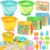 Beach Toys for Kids Toddlers, 3 Collapsible Sand Buckets and Shovels Set
