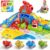 Toddler Toys for 1 2 Year Old Boy Gifts – Educational Dinosaur Slide Set with 4 Color/Number Push Cars and Playmat, Montessori Learning Toy for Baby 12-18 Months, 1st Birthday Present Ages 1-2, Red