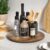 Lazy Susan for Table Top Bamboo Lazy Susan Turntable for Cabinet Kitchen Countertop Organizer for Condiment Bathroom Counter Organizer Decor Sink Tray Acacia Wood 13.2 Inch