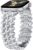Moolia Luxury Bling Diamond Band Compatible with Apple Watch 42/41/40/38mm，Y-Shaped Metal Link with Crystals Women Replacement for iWatch Series 11 10 9 8 7 6 5 4 3 2 1 SE/Ultra(1/2/3), Silver
