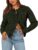 BTFBM Bow Cardigan for Women Long Sleeve Cropped Sweaters,Army Green,S