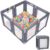 Foldable Baby Playpen, 47″×49″ Collapsible Play Pen for Babies Toddlers, 360° Vision Mesh Play Yard with Zipper Gate, Adjustable Shape Safety Baby Fence with Handles, Portable Indoor Outdoor, Grey | Portable, Adjustable Safety Play Yard, With Gate, For Babies & Toddlers, Indoor Outdoor Infant Activity Fence