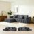 ModMood 106″ Dark Gray Corduroy Boneless Modular Sectional Sofa, Cloud-Louch Deep Seat Sofa with Left Chaise for Living Room & Bedroom（L-Shaped Right Hand Facing）