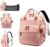 Awanhe Diaper Bag, Backpack with Changing Station, Waterproof Baby Bag for Boys & Girls, USB Charging Port for Parents, Travel Backpack Baby Essentials & Lovely Baby Shower Gifts, Pink