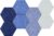 Vienrose Hexagon Felt Bulletin Board Self Adhesive Pin Board Wall Decoration Tiles with 35 Push Pins for Office Home and School, Blue Series 8 Pack