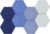 Vienrose Hexagon Felt Bulletin Board Self Adhesive Pin Board Wall Decoration Tiles with 35 Push Pins for Office Home and School, Blue Series 8 Pack