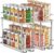 Bunoxea Pull Out Spice Rack 2 Pack,Slide Out Cabinet Spice Rack,Silver