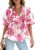 PRETTYGARDEN Boho Floral Babydoll Tunic Tops