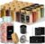 24 Pack Square Glass Spice Jars with Bamboo Lids & Labels, 4oz Spice Containers with Grinder & Funnel, Seasoning Organizer Set for Spice Rack, Cabinet, Drawer