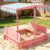 Sandbox with Lid and Canopy, Wood Kids Sandbox | Sandbox with 2-in-1 Foldable Benches, Adjustable Canopy, Solid Spruce Wood, Included Non-woven Fabric Liner