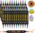 Lebsytb 36 Colors Dual Tip Acrylic Paint Markers, Brush Tip and Fine Tip Automatic Ink Control, Long-Lasting & Waterproof Acrylic Paint Pens for Rock, Canvas, Wood, Ceramic, Glass, Fabric