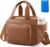 LOVEVOOK Insulated Lunch Bag for Women, PU leather Lunch Box with Shoulder Strap, Wide Opening Adult Large Lunch bags for Work Picnic Beach Family Camping Outdoor Teacher