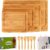 Wooden Cutting Boards for Kitchen-Bamboo Cutting Board Set(Small & Extra Large),Wood cutting board set,Heavy Duty Wooden Chopping boards set of 4, w/6x Utensils 1xCanvas bag -11Pcs Gift Pack