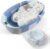 Collapsible Baby Bathtub – Large Baby Bath Tub with Thermometer & Cushion | Travel Portable Newborn Infant Bathtub | Foldable Toddler Bathtub for Baby 0 to 36 Months (Blue)