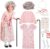 Skirfy Old Lady Costume for Kids, 100 Days of School Granny Outfit Kit with Wig, Cane and Other Dress Up Accessories
