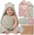 Muslin Baby Bath Towels Set Organic Cotton Blend (Blush Sage Bunny)