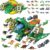 Frontoytall Jumbo Dinosaur Toys for Kids 3-5, 12 Mini Dinosaurs & 6 Truck Carrier Cars, Birthday Gifts Toys for 3 4 5+ Year Old Boy, Create a Dino World, Educational Figures, Dinosaur Play Set