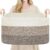 YOUDENOVA Large Blanket Basket, Rectangle Cotton Rope Storage Baske
