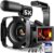 5K Video Camera Camcorder, 64MP Vlogging Camera for YouTube with 3″ 270° Rotatable Touch Screen, 16X Zoom Digital Camera with IR Night Vision, WiFi & Webcam, 32GB Card + 2 Batteries + Mic Included