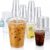 GOSCHE 100 Pack Clear Disposable Iced Coffee Cups