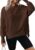 BTFBM Womens Crewneck Sweatshirts Fleece Pullover,S,Coffee