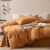 JELLYMONI Duvet Cover 100% Washed Cotton Comforter Cover with Linen-Like Texture,Breathable & Soft Bedding for Modern Home, Guest Room and Everyday Use,（Amber Orange, Cal King 104″x98″