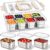 Stainless Steel Snackle Box Container,Dishwasher Safe Snack Box with 8 Removable 304 Stainless Steel Inner Trays,4 Built-in Fruit Forks & Handle,Portable Divided Serving Food Tray for Travel Picnic