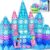 Magnetic Tiles 102pcs with 2 Stairs 2 Dolls Princess Castle Building Girls Toys Age 4-5 6-8 Magnetic Blocks Birthday Xmas Gifts for Girls Toys for 3 4 5 6 7 8+ Year Old