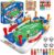 Tabletop Mini Soccer Game for Kids 3-12, Ideal Christmas & Birthday Gift | Dual Controls Interactive 2-Player Family Competitive Game, Mini Foosball Desktop Soccer Board Shootout Toys