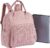 Waterproof Diaper Bag Backpack, Bag with Portable Diaper Pad, Pink | Allovely Large Capacity Diaper Bag Backpack with Changing Pad, Baby Travel Bag, Stroller Hooks for Moms Dads