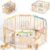 BLUEWOOD Foldable Wooden Baby Playpen