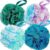 Fu Store Loofah Sponge Shower Loofahs 4 Colors Bath Sponges Body Scrubbers | Mesh Balls Luffa for Rich Lather Exfoliating Wash Back Scrubber Bathroom Men Women 4 Pack Cleaning Bathing Accessories
