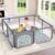 Dripex Baby Playpen, 47″x47″ Small Play Pen for Babies, Grey | Breathable Visible Mesh, Anti-Fall Design, Easy Setup, Indoor/Outdoor Use