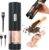 2 in 1 Electric Salt and Pepper Grinder Set (USB Rechargeable), Automatic Salt and Pepper Mill with LED Lighting, One-Handed Operation Adjustable Coarseness – Perfect for Kitchen, BBQ Gifts (Black)