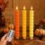 AUCH 3Pcs Rustic Autumn Pumpkin LED Candles
