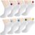 Vicenpal 8 Pairs Women Pom Pom Socks Ankle with Balls on the Back Cosplay Seamless Socks(0.8 Inch,Bright Colors)