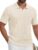 Gracyoga Knit Polo Men Short Sleeve Shirts Casual Old Money Top Beige L