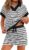TOTATUIT Womens Striped 2 Piece Outfits Skirt Set